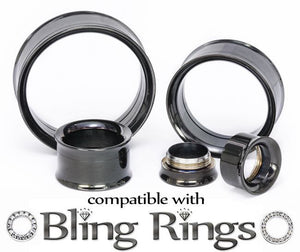 Black PVD Coated Insert-Ability Double Flare Steel Tunnel - Price Per 1