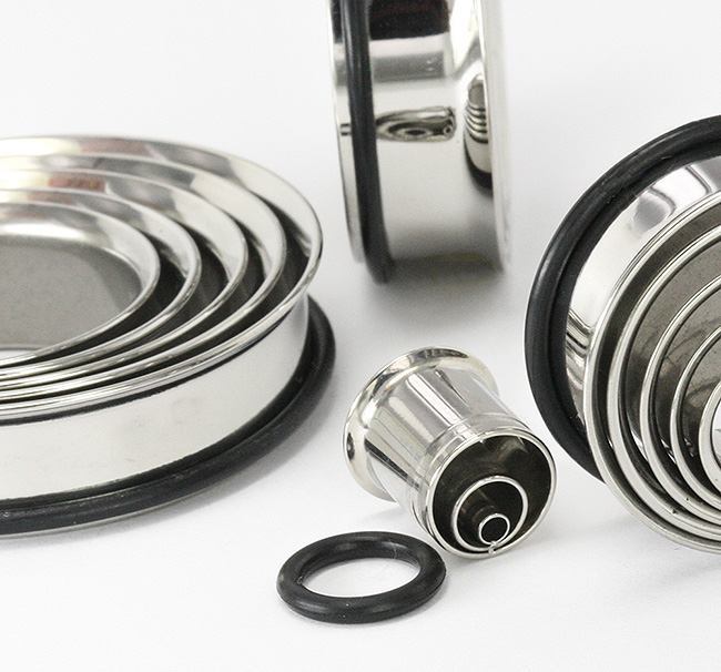 MULTI TUNNEL Stainless Steel Single Flare Earlets 8mm up to 50mm - Price Per 1