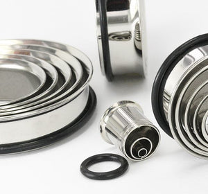 MULTI TUNNEL Stainless Steel Single Flare Earlets 8mm up to 50mm - Price Per 1