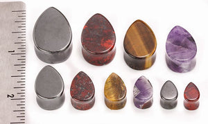 TIGER EYE TEAR Drop Stone Plug Price Per 1