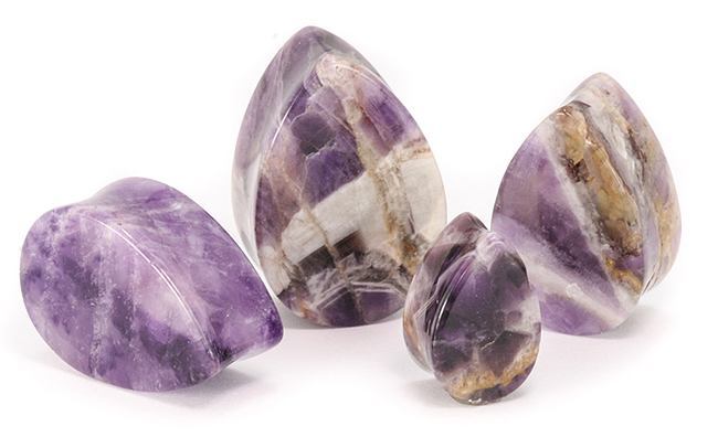 Amethyst Stone Tear Drop Plug — Price Per 1