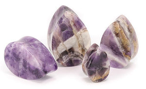 Amethyst Stone Tear Drop Plug — Price Per 1