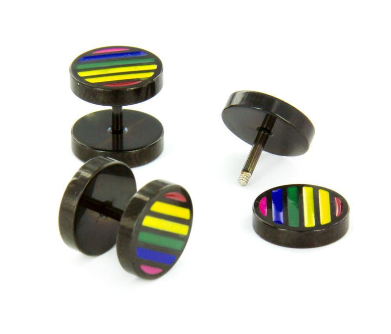 RAINBOW FAKE PLUG Fake Piercing - Price Per 1