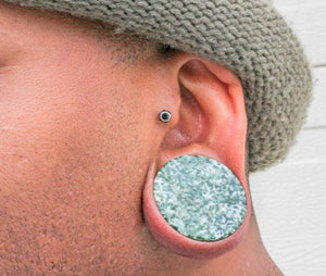 EMERALD Green Double Flare SOLID Plugs 28mm - 50mm - Price Per 1