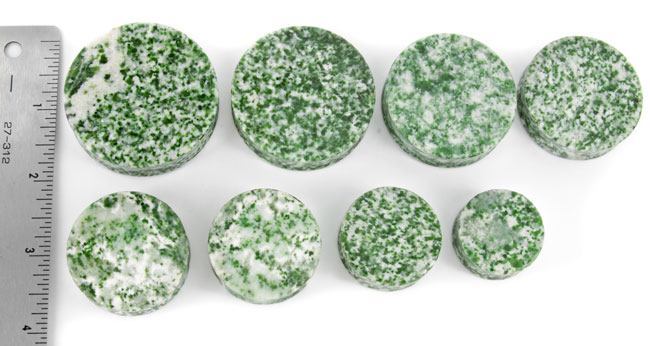EMERALD Green Double Flare SOLID Plugs 28mm - 50mm - Price Per 1