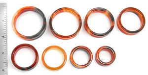 Red Agate Stone Double Flared Hollow Plug — Price Per 1