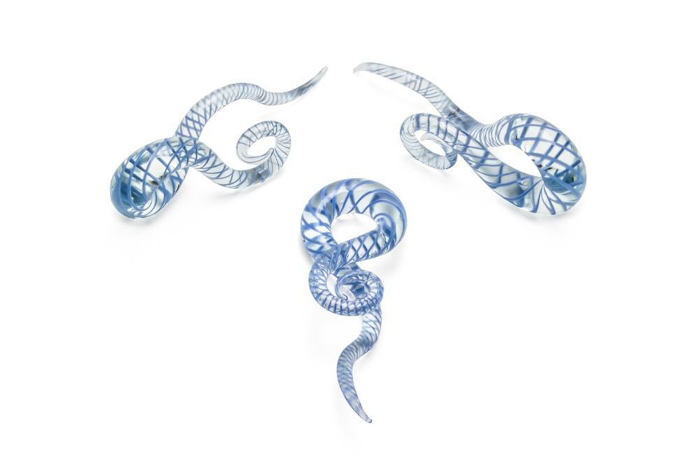 Curls and Loops Glass Hanger Style Blue/Clear Price Per 2