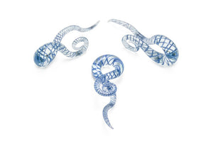 Curls and Loops Glass Hanger Style Blue/Clear Price Per 2