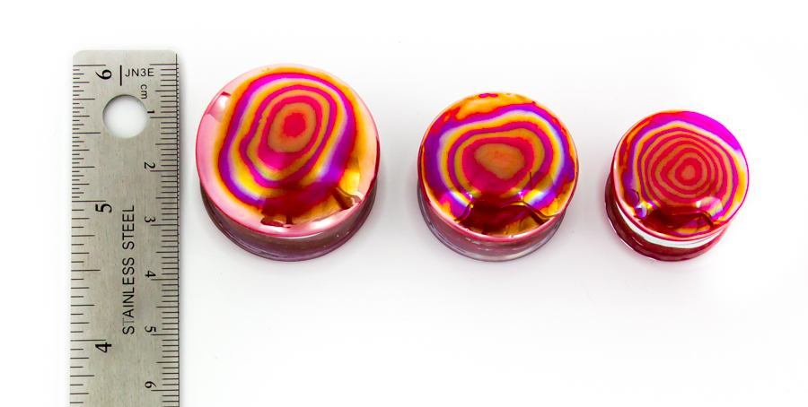 RED FIRE Front Glass Double Flare Plugs - Price Per 1