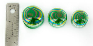 PEARL GREEN Front Glass Double Flare Plugs - Price Per 1
