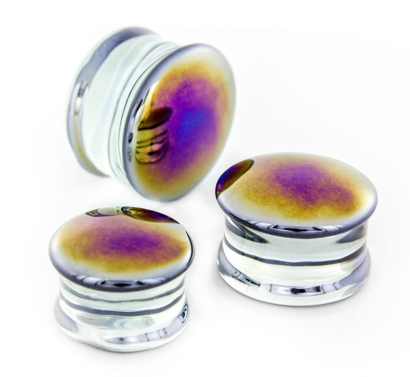 BLACK PEARL Front Glass Double Flare Plugs - Price Per 1