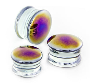 BLACK PEARL Front Glass Double Flare Plugs - Price Per 1