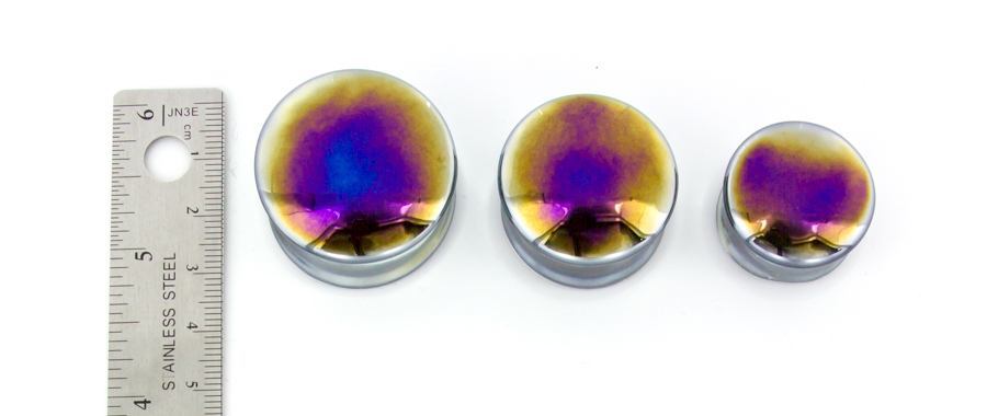 BLACK PEARL Front Glass Double Flare Plugs - Price Per 1