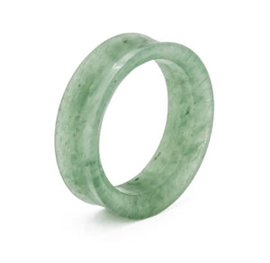Green Aventurine Stone Double Flare Tunnel - Price Per 1