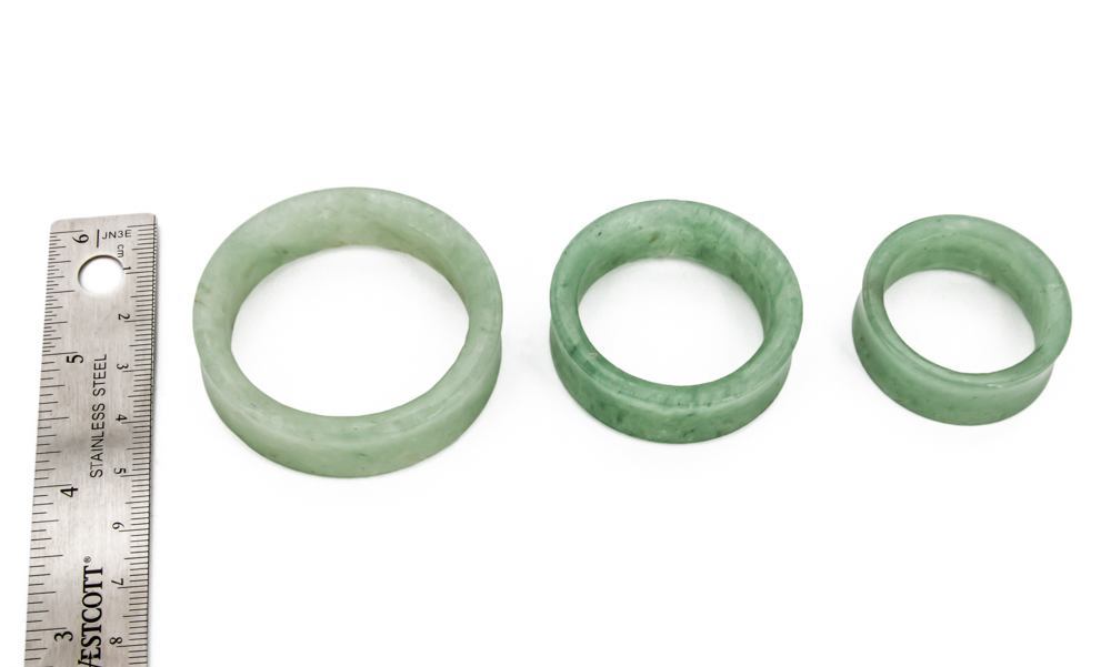 Green Aventurine Stone Double Flare Tunnel - Price Per 1