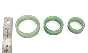Green Aventurine Stone Double Flare Tunnel - Price Per 1