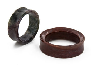 Carnelian Red Agate Stone Double Flare Tunnel - Price Per 1