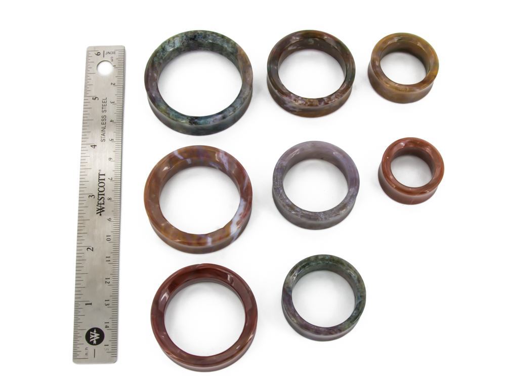 Carnelian Red Agate Stone Double Flare Tunnel - Price Per 1