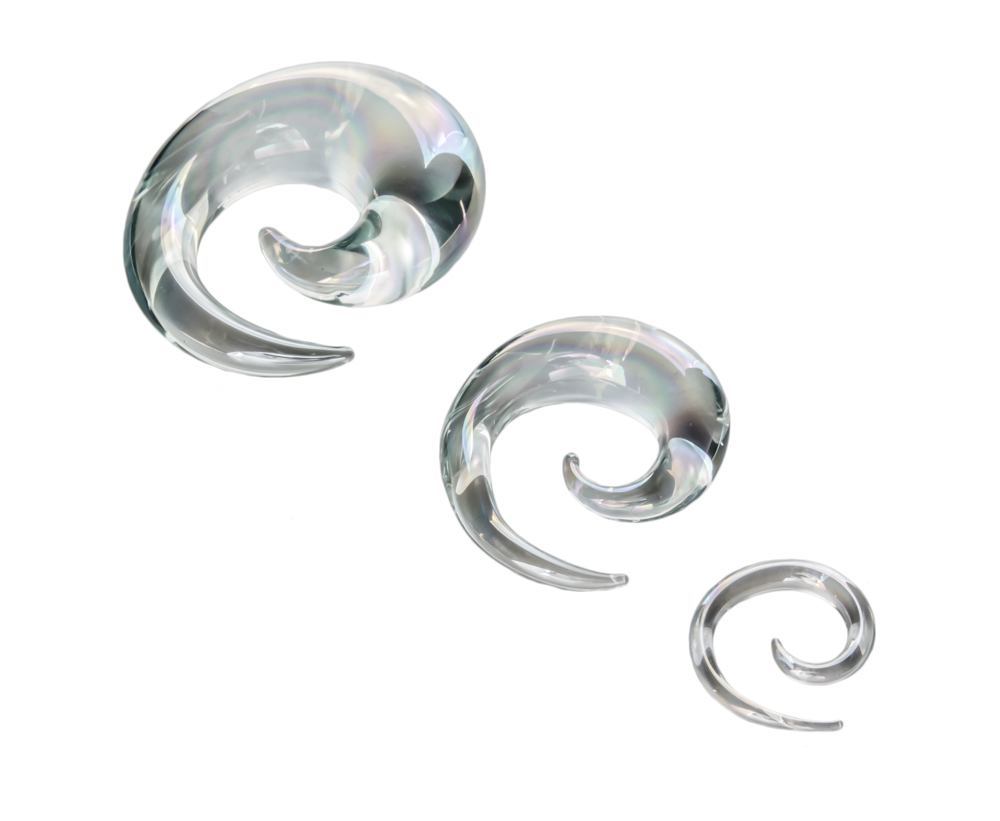 Clear Lucifer Spiral Glass Plug - Price Per 1