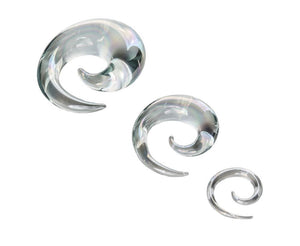 Clear Lucifer Spiral Glass Plug - Price Per 1