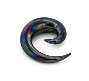 Black Lucifer Spiral Glass Plug - Price Per 1