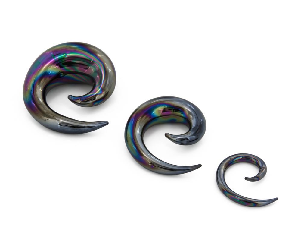 Black Lucifer Spiral Glass Plug - Price Per 1