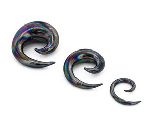 Black Lucifer Spiral Glass Plug - Price Per 1
