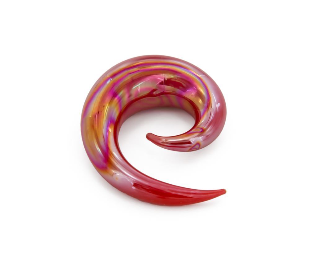 Red Lucifer Spiral Glass Plug - Price Per 1