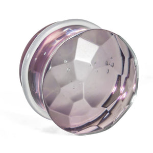 Purple Faceted Single Flare Glass Plug - Price Per 1
