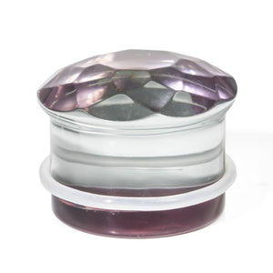 Purple Faceted Single Flare Glass Plug - Price Per 1
