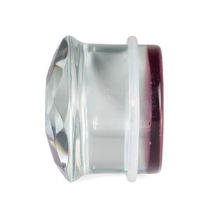 Purple Faceted Single Flare Glass Plug - Price Per 1