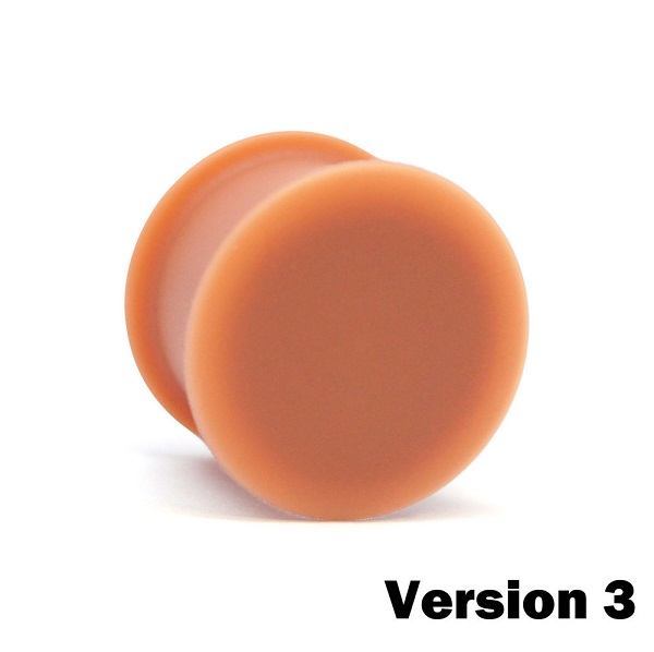 Version 3.0 Flesh Tone Silicone Hider Plug by Kaos Softwear — 10g up to 1" — Price Per 2