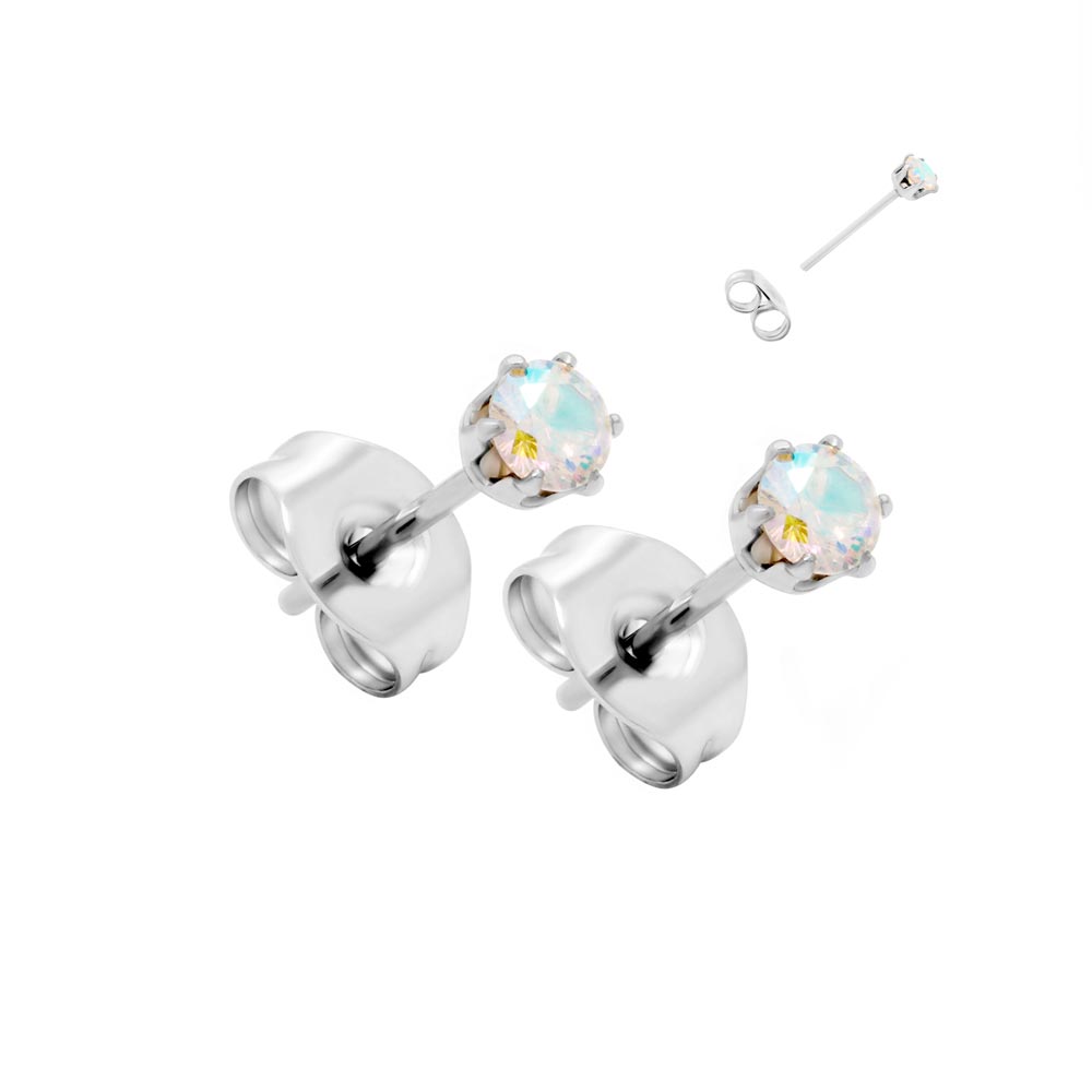 Prong Set Jeweled Stud Earrings — Price Per 2