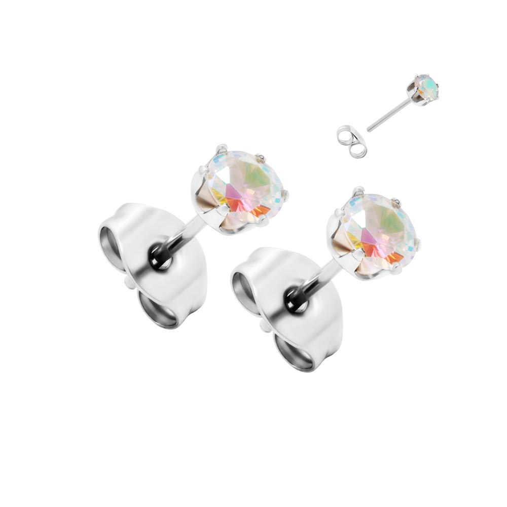 Prong Set Jeweled Stud Earrings — Price Per 2