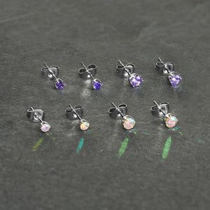 Prong Set Jeweled Stud Earrings — Price Per 2