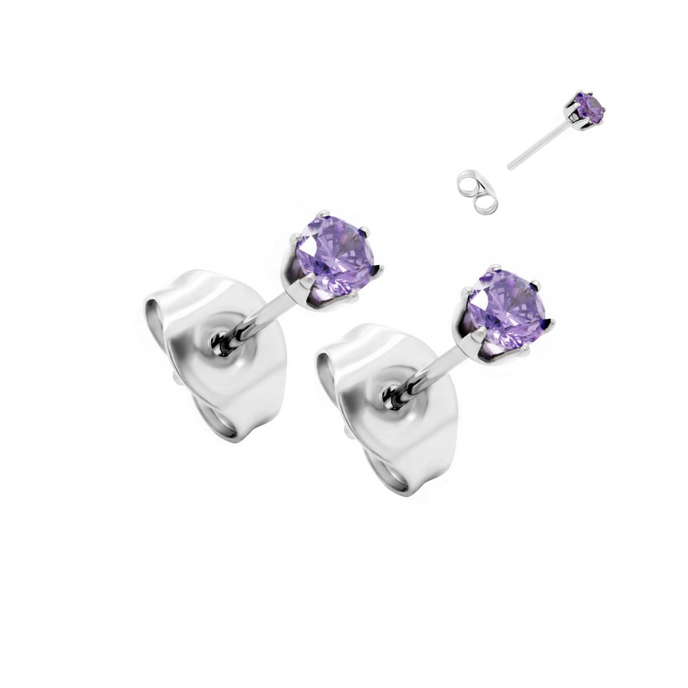 Prong Set Jeweled Stud Earrings — Price Per 2