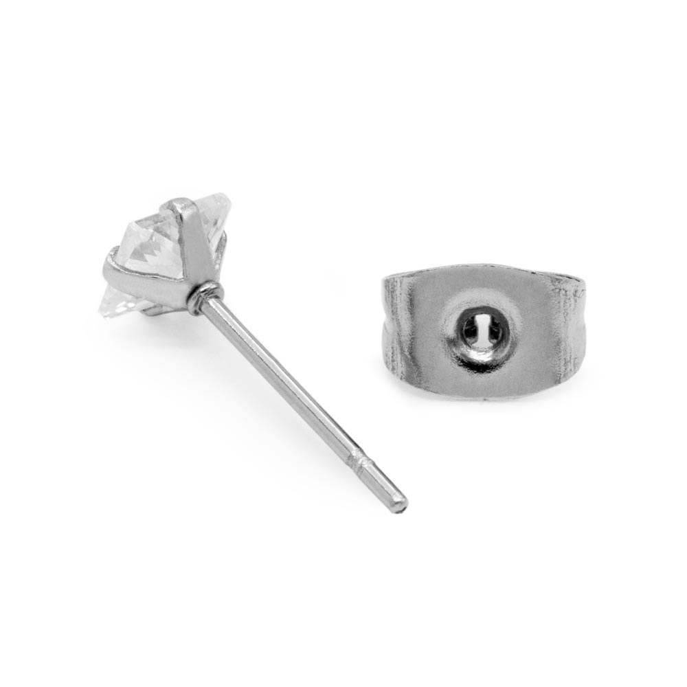 22g Square Crystal Jewel Stud Earrings — Price Per 2