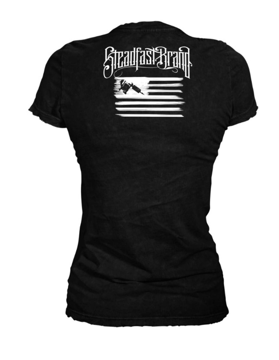 Steadfast Tattooed President Women's Black Tee