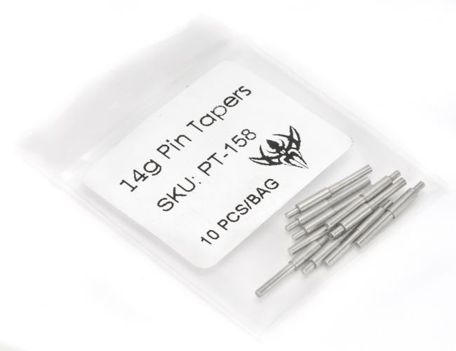 18g, 16g, 14g Disposable Stainless Steel Pin Taper for Internally Threaded Jewelry — Price Per 1