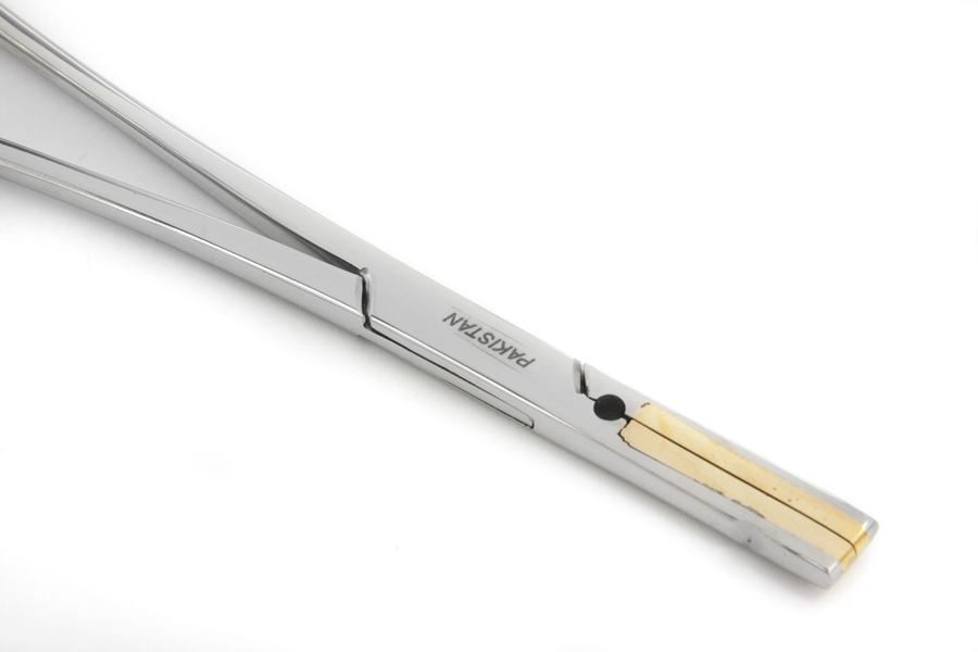 Dermal Anchor Locking Forceps 5.5" with Brass Tips