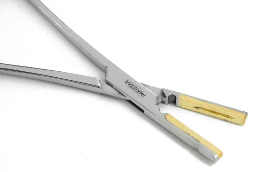 Dermal Anchor Locking Forceps 5.5" with Brass Tips