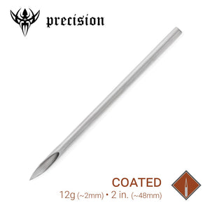 12g Sterilized 2" Coated Piercing Needles — Box of 100