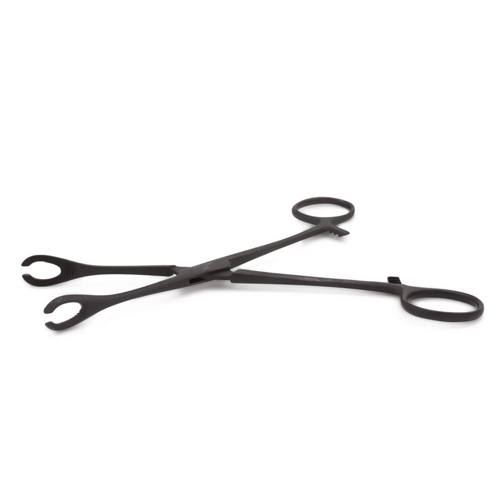 Slotted Forester (Sponge) 7" Forceps — Black Oxide Coated