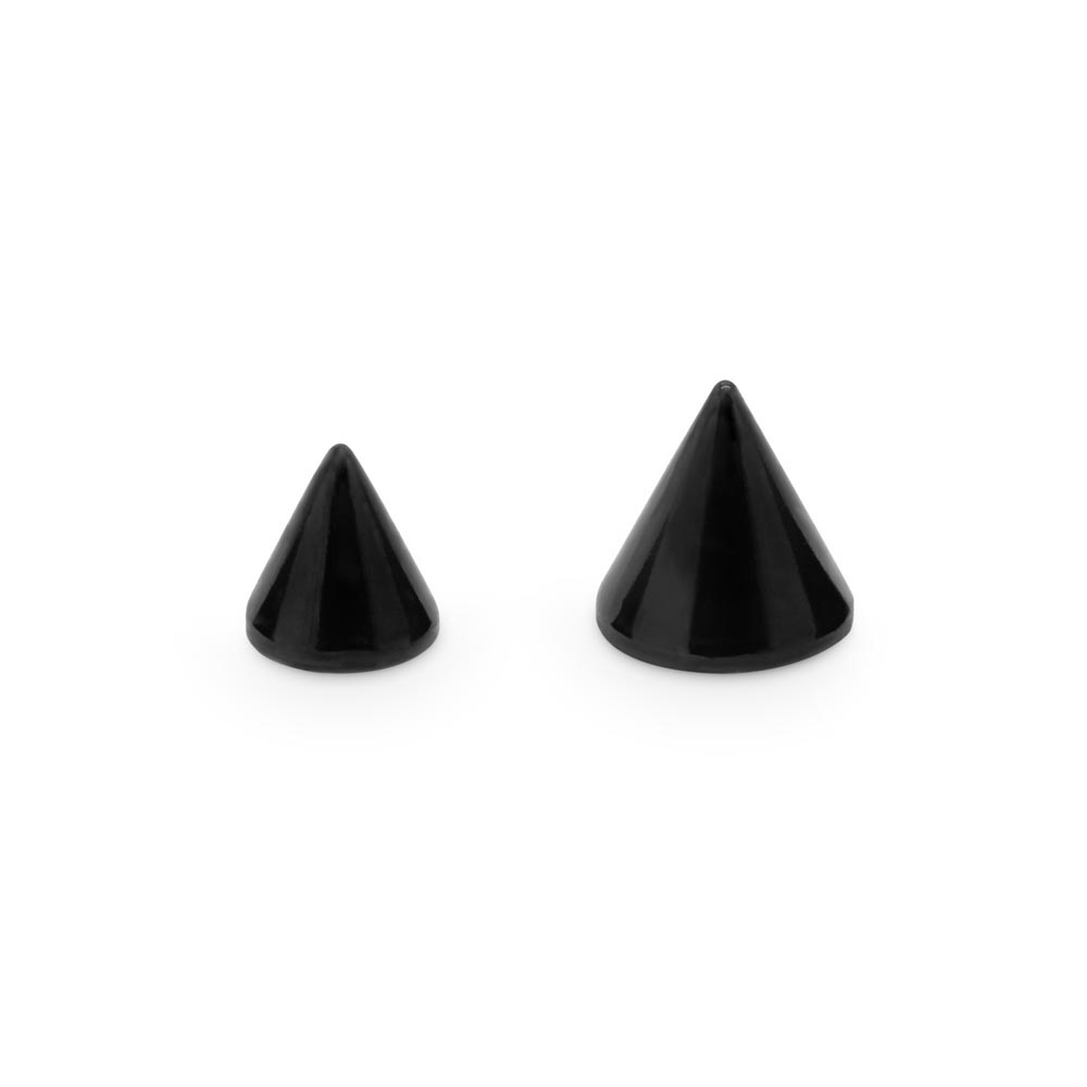 16g-18g Externally Threaded PVD Black Titanium Cone — Price Per 1