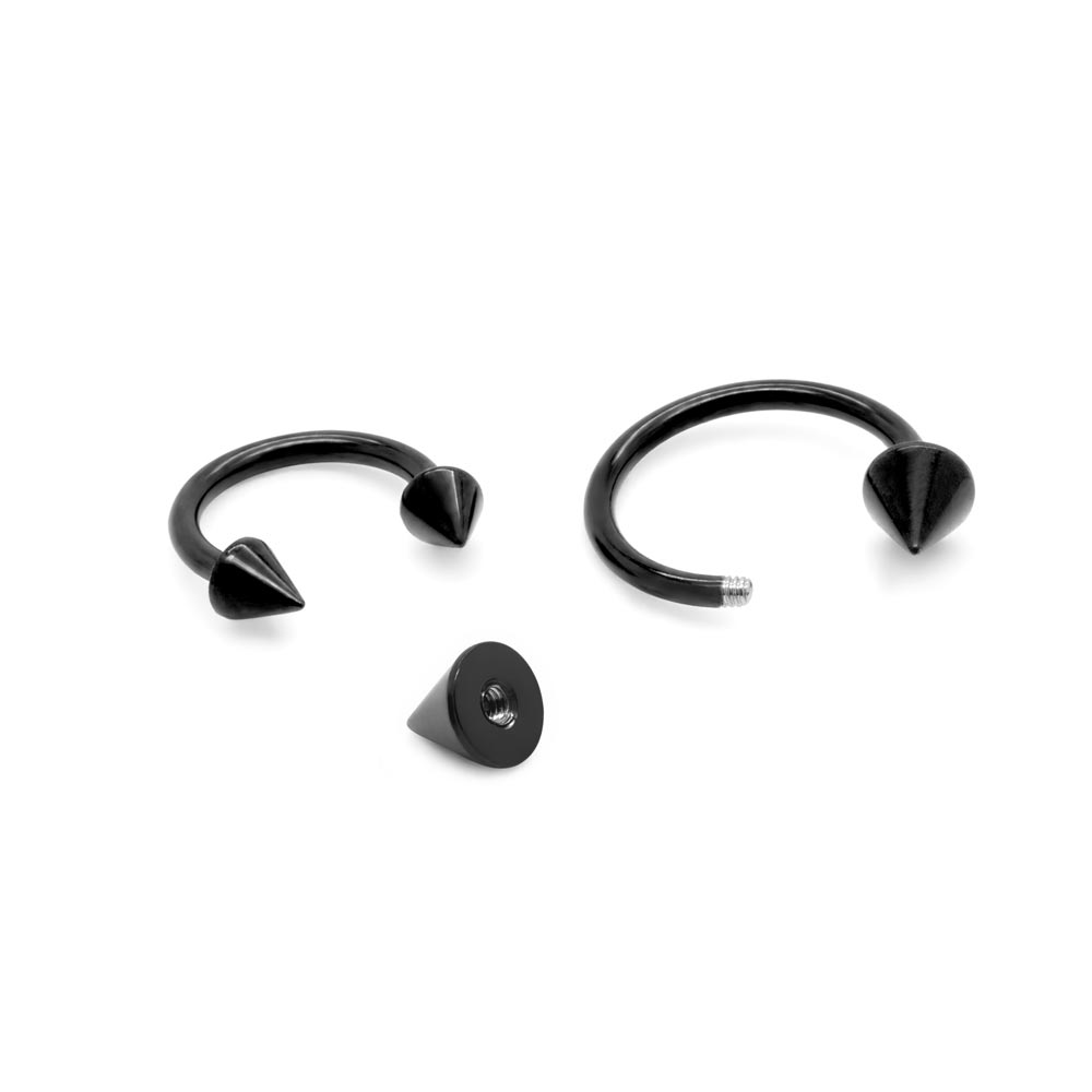 16g-18g Externally Threaded PVD Black Titanium Cone — Price Per 1