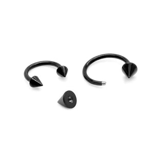 16g-18g Externally Threaded PVD Black Titanium Cone — Price Per 1