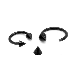 14g-12g Externally Threaded PVD Black Titanium Cone — Price Per 1