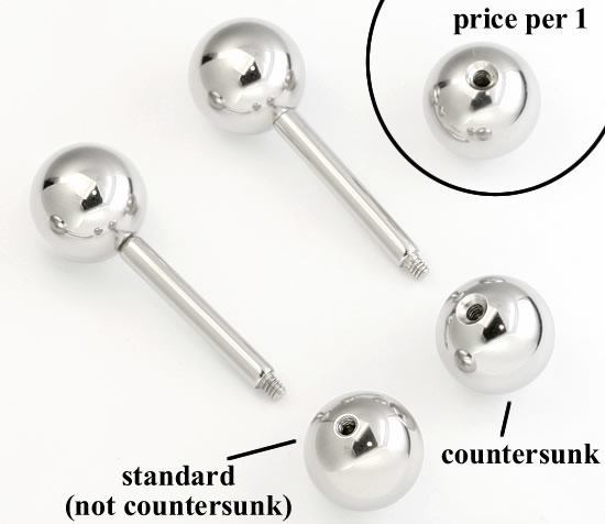 12g Stainless Steel Counter Sunk, Counterbored Balls in Various Sizes - Price Per 1