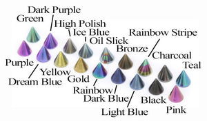 14g Externally Threaded Titanium Cone — Price Per 1