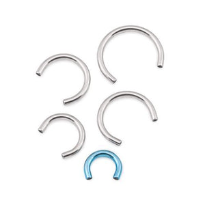 Titanium Circular Barbell Post - Threaded